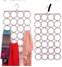 28-hole Ring Rope Slots Holder Hook Scarf Wraps Shawl Storage Hanger Organizer