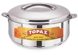 Topaz Oscar Double Wall Insulated Hot Pot, Stainless Steel Casserole, 2500 ml, Silver
