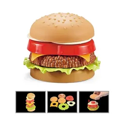 Children Pretend Role Play Simulation Ice Cream Burger Food Set on Sheet (0373)