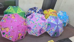 Colorful Kids Cartoon Umbrella – Cute Animal Printed Rain Umbrella with Hook Handle