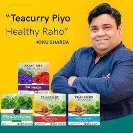 TEACURRY Fatty Liver Tea (1 Month Pack, 30 Tea Bags) - Helps With Fatty Liver Detox, Ginger, 60 Gms