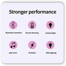 Ceiling Light with Bluetooth Speaker, 40 W E27 Bluetooth Crystal Magic Ball Music Light Remote Control RGB LED Foldable 