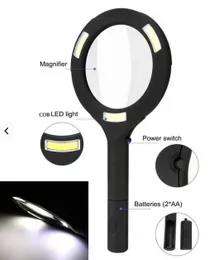 3 COB LED Powered Reading Magnifying Glass Lens (3X, 85 MM Lens, 250 Lumen)