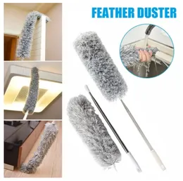 Extendable microfiber feather duster cleaning rod cleaning ceiling and foldable