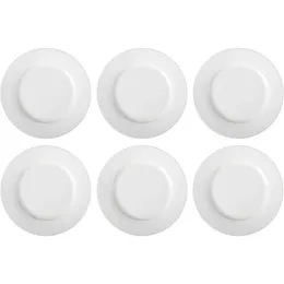 10.5 inches ,6 PCS Ceramic White Plates Basics 6 pieces of White Dinner Plate Set