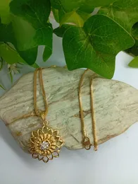Flex Gold-Plated Sunflower Pendant with chain
