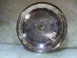 Large Size Stainless Steel Round Dinner Plate Dish