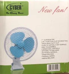 Cyber 2 In 1 Clip And Table Fan 20W CYCF-889 Blue With White Oscillating with warranty