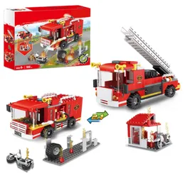 Cogo Fire Building Blocks Set - 184 Pcs Fire Truck & Firemen Legos Set for Children 6+ Ages