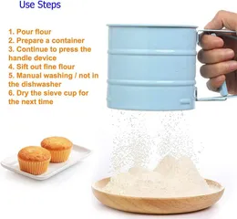 Flour Sifter, Baking Sifter Cup, Sifter for Baking, Flour Sieve , Stainless Steel Handheld Baking Sieve Cup for Sugar, F