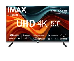 IMAX 50 inch Smart Android 14 Bluetooth 4K UHD HDR Frameless LED TV with Smart Remote