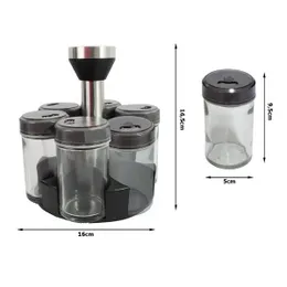 Spice Organizer Rotating Spice Rack Pepper Shaker 6 Pieces