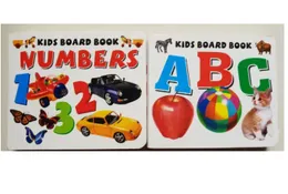 2 Pcs Kids Board Books ABC Alphabet & Numbers Book with Pictures