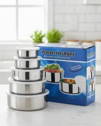 5Pcs Fresh Box - Stainless Steel Food Storage Containers