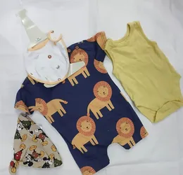 Baby 4-in-1 Suit Set Lion Print Purple White
