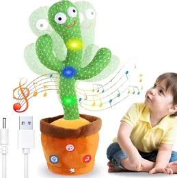 Talking Cactus Baby Toy Dancing Cactus Repeats What You Say for Kids with English Songs Dancing Toy Gift for Toddler Gir