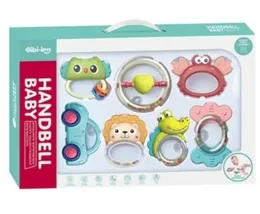 4/7 Pcs Rattle Baby Teething Toy Gift Pack - Handbell Baby Teether Set for 0m+ Infants New-born Babies Toddlers Gift Set