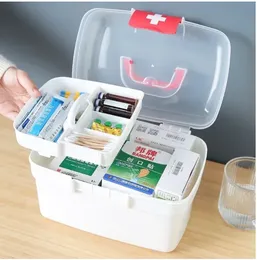 Medicine Storage Box - Home First Aid Kit Box with Handle Multi Functional Household Convenient Portable Pill Box