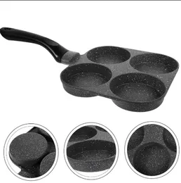 4-Hole Household Nonstick Frying Pan Granite Coating Egg Pan Omelet Pan Saute Pan Healthy Stone Cookware Chefs Pan