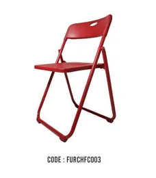 RED ABS PLASTIC/METAL FOLDING CHAIR FX-3017