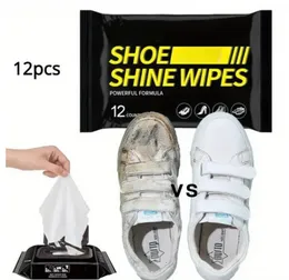Shoe Wet Wipes Pack - 12 Counts - Shoe Cleaning Wet Wipes Fast Scrubbing Shoes Cleaning Tissue, Sneakers Non-Woven Deter