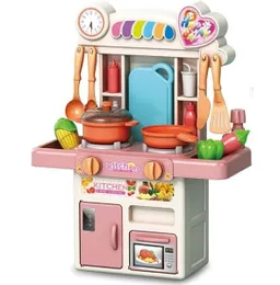 Kids Pretend Play Mini Kitchen Playset with Water Spray Light & Sound 33 Pcs (0060)