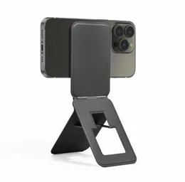 Wiwu MW-004 Mag Wallet X Pro Black – Magnetic Foldable Card Holder with Stand, Slim PU Leather