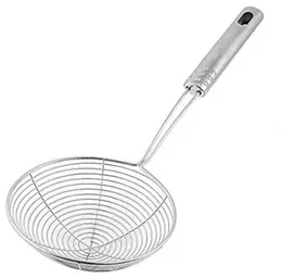 Kitchen Stainless Steel Oval Skimmer Filter Mesh Oil Pot Food Filter Colander Fried Filter Kitchen Strainer Cooking Tool