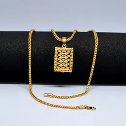 Fox Singapore chain with Pendant - Rectangular Filigree-style Flower Pendant