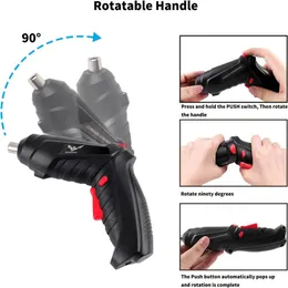 8 in 1 Electric Screwdriver, 3.6V Cordless Drill Screwdriver Rechargeable, 3.5N·m Max Torque Electric Screw Gun with 6 A