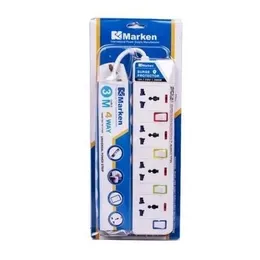Marken 4 Way Extension Cord - 3M (P06015) Marken Extension Power Strip With Surge Protector Multi Switch Socket 4 Way Hi