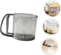 Stainless Steel Fine Mesh Flour Sifter Handheld Sieve Semi Automatic Flour Strainer for Baking Portable Easy to Use Grey