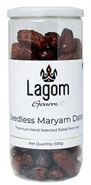 Lagom Gourmet Seedless Piarom Maryam Dates 500g | All Natural | No Preservatives | No Added Sugar | Gluten Free | Vegan 