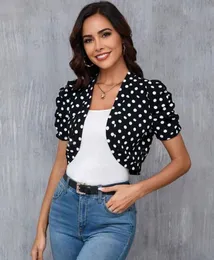 Polka Dot Jacket with Gigot Sleeve Size - XL