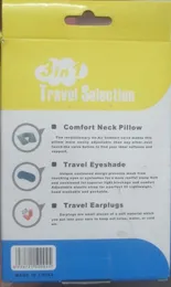 Travel Selection 3 in 1 Comfort Fabric Neck Pillow, Ear Plugs & Eye Shade Mask - Suitable for Train Bus Flight Car etc. 