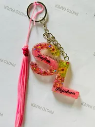 Customized Initial Resin Keychain with Tassel