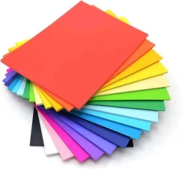 Premium Multi-Color Sticker Paper Pack 7 Bright Colours 100 Sheets, High Quality Multi-Coloured Sticker Paper Sheets for