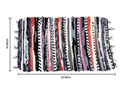 Gowri Tex Multi-Colors Cotton Mat, Floor,Door,Bath Mat,Size (16 x 26) Pack of 5