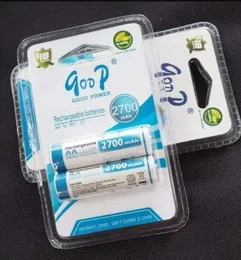 Goop 1.2V 2700mAh AA Sized Rechargeable Battery 2 Pcs (1 Pair)