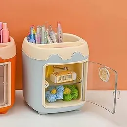 Mini Fridge Pen Holder | Cute Desk Organizer | Stationery & Pencil Storage Box