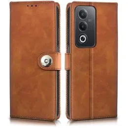 WOW IMAGINE Shock Proof Flip Cover Back Case for Oppo A3 Pro 5G (Magnetic Button Flip Case | Wallet Pockets & Stand | Leather Finish | Alder Brown) (F