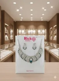 white gold plated silver jewelry set with natural garnet gem stones