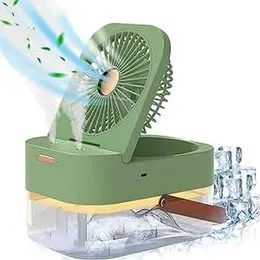 Mini Fan with Cool Mist, Portable Air Cooler, USB Table Fan, Desk Fan with 3 Wind Modes and Brightness Adjustment, Table Fan for Home, Office