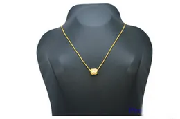 Gold Plated 1mm Box Chain With New Design Barrel Pendant For Women.