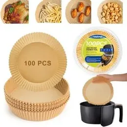 100Pcs Air Fryer Disposable Paper Non-Stick Airfryer Baking Papers Round Air-Fryer Paper Liners Paper Kitchen Accessories