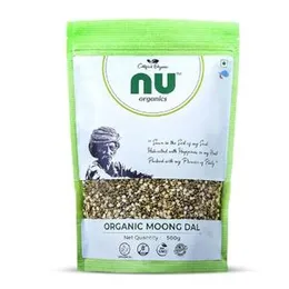 NU Organics Unpolished Green Moong Dal (Split), 500g - Rich in Protein, Natural Goodness, 5-Step Quality Checked (FROM INDIA)SABNU Organics Unpolished