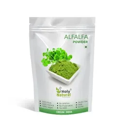 Holy Natural Alfalfa Powder (200gm), Medicago sativa, Lucerne, Purple Medic, Alfalfa Grass Powder | Herbal, Ayurvedic for men and women | Make smoothi