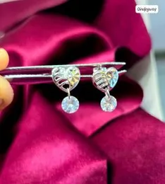 Diamond Hanging Heart Earrings â Elegant Jewelry for Women