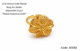 24K Flower Gold Plated Ring (Dubai Imitation Gold)