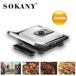Sokany KJ-202 Stainless Steel Panini Sandwich Maker and Contact Grill, 2000 Watts